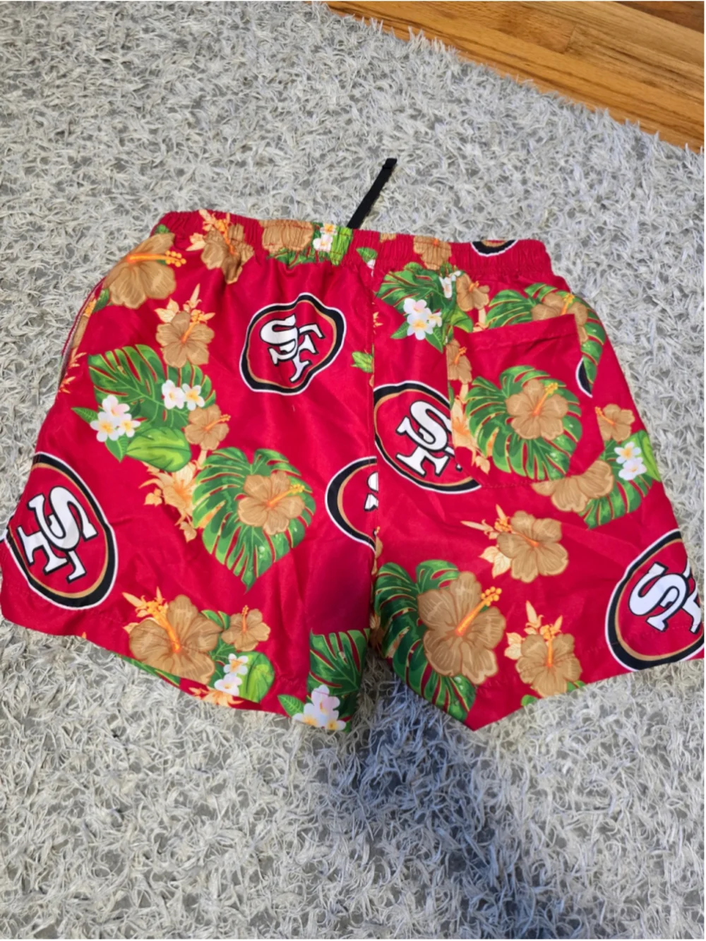 Men's NFL San Francisco 49ers Swim Trunks Size L Red Floral